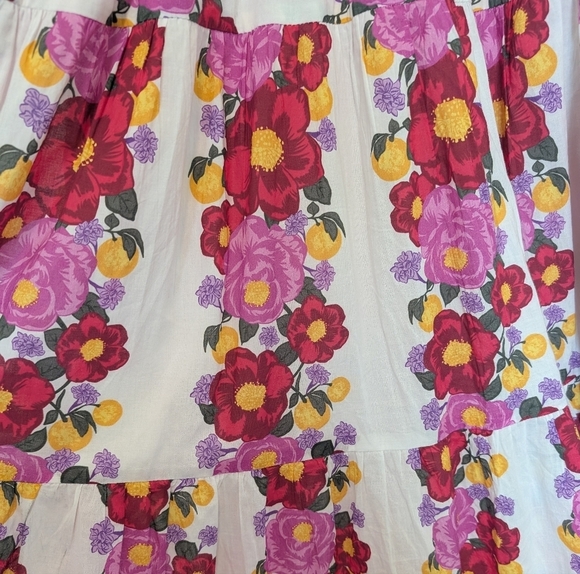 Beyond by Vera Maxi Pink Floral Dress Mia Villa Rose Small 100% Cotton - Picture 7 of 10